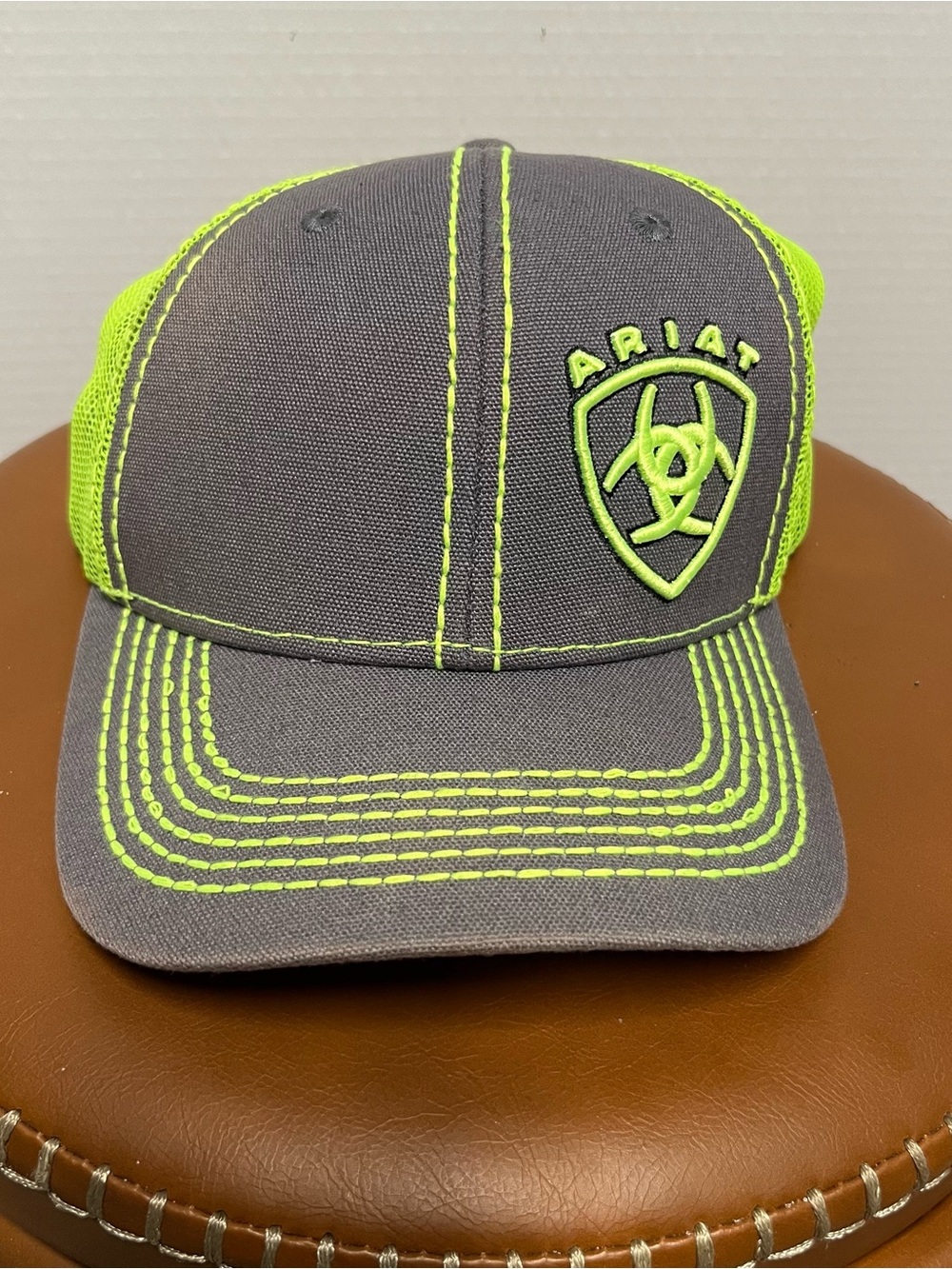 Ariat Gray & Neon Green Trucker Hat